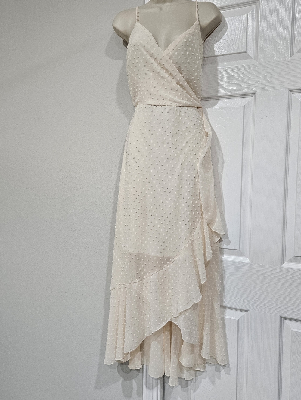 Altar'd State Cream Textured Wrap Maxi Dress